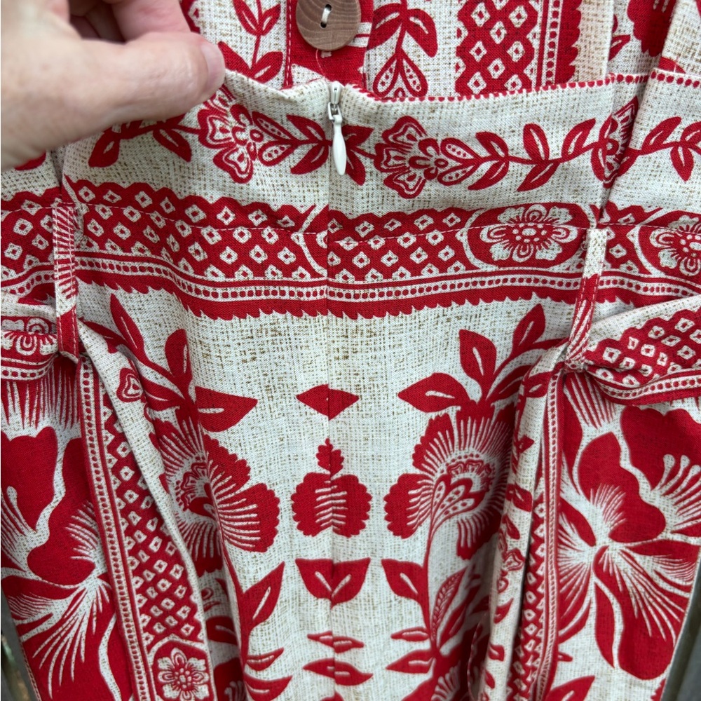 🍍HOST PICK🍍Farm Rio Red and Ivory Pineapple Print Jumpsuit - Picture 5 of 13